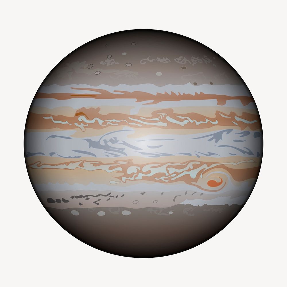 Planet Jupiter clipart, illustration vector. Free public domain CC0 image.