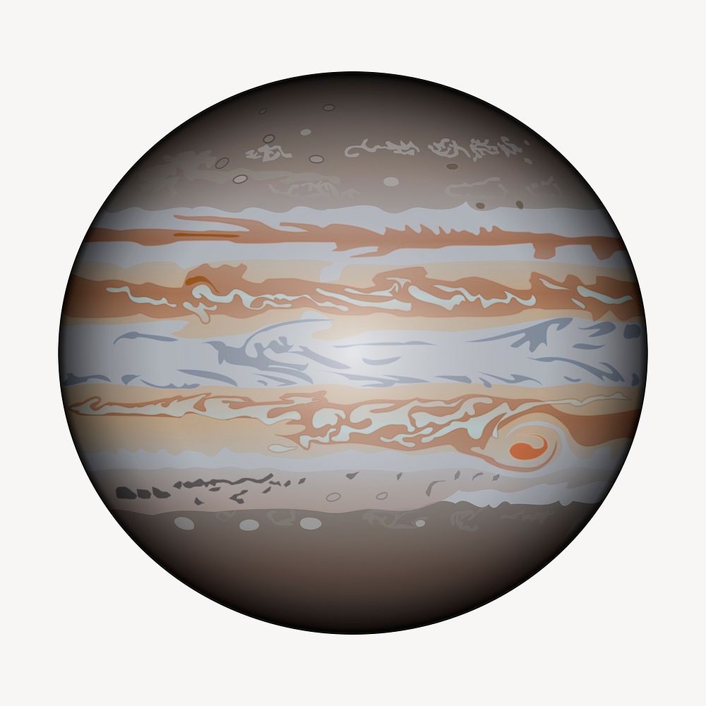 Planet Jupiter clipart, illustration. Free public domain CC0 image.