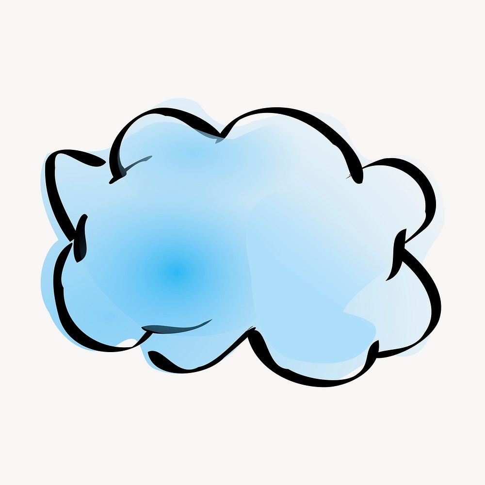 Cloud doodle clipart, illustration vector. Free public domain CC0 image.