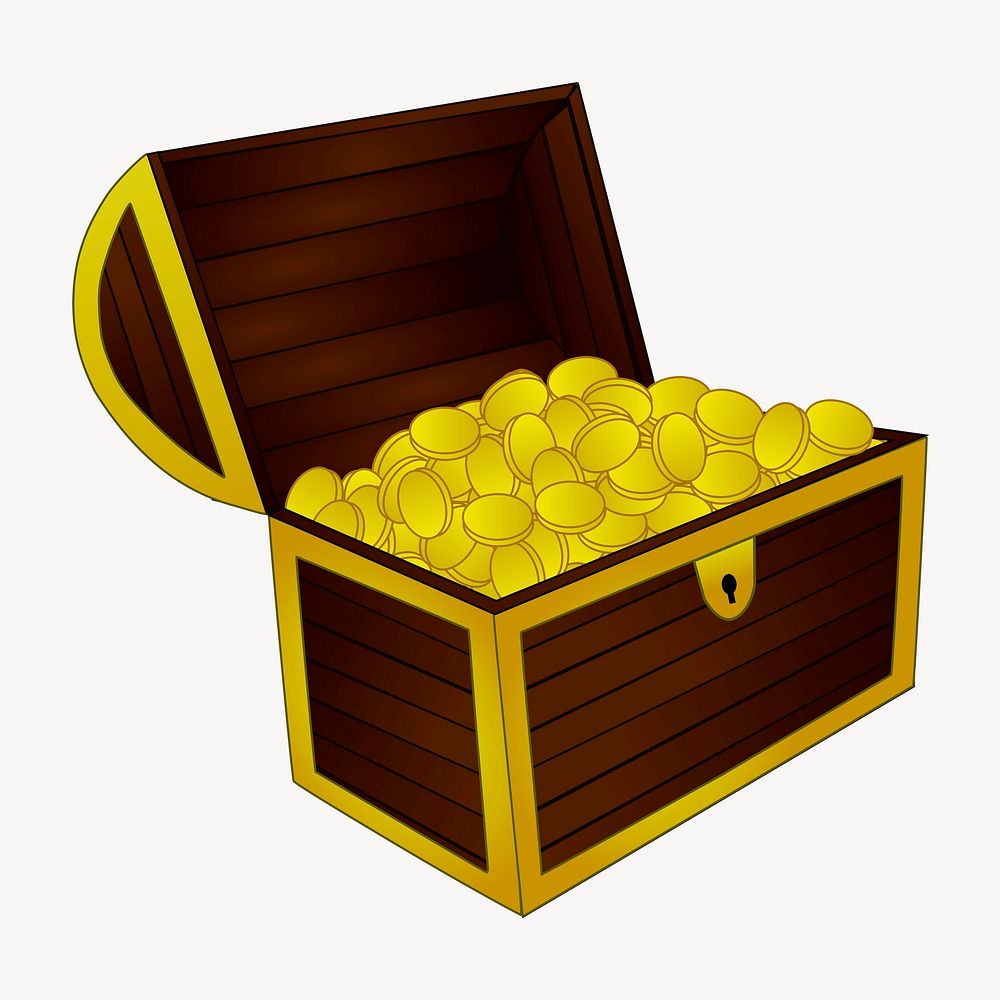 Treasure chest clipart, illustration psd. Free public domain CC0 image.