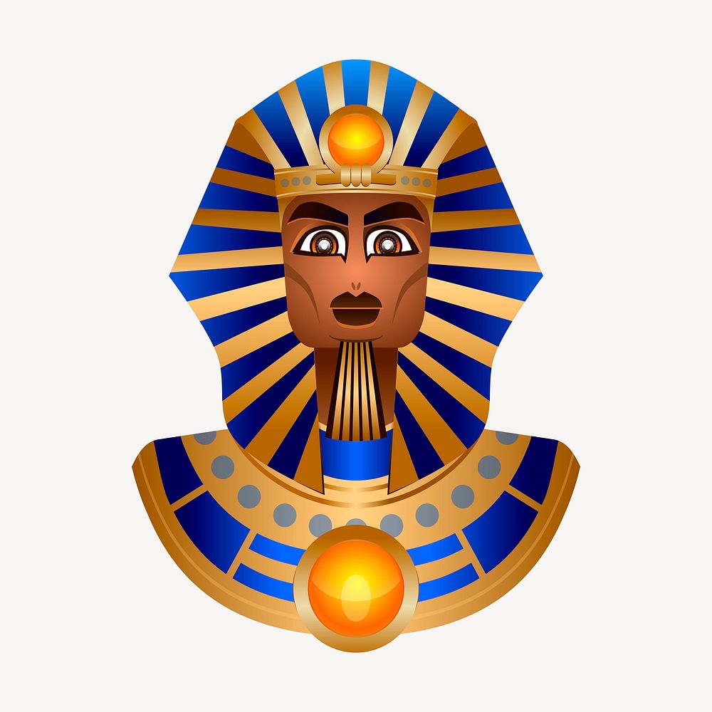Mask of Tutankhamun clipart, illustration. Free public domain CC0 image.