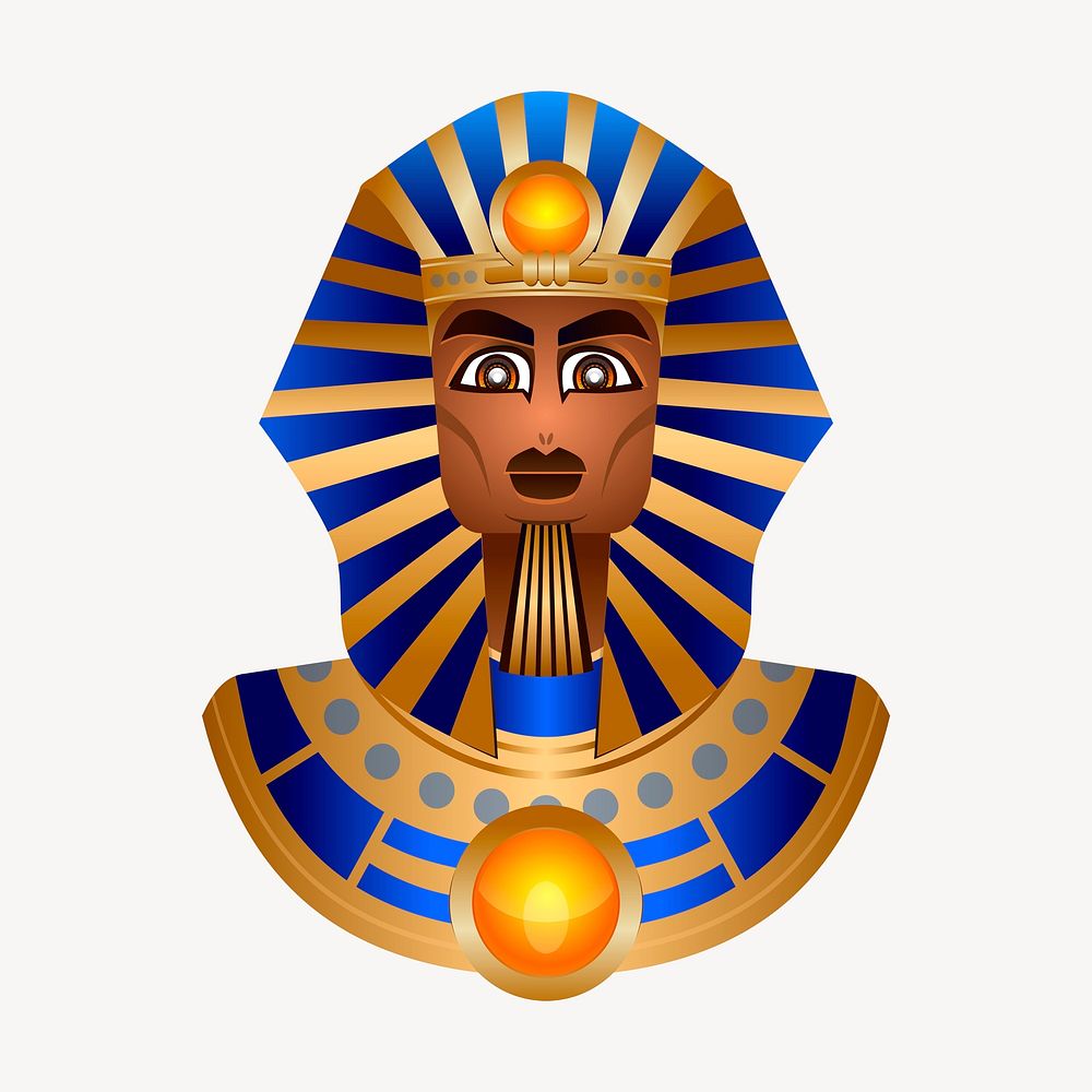 Mask of Tutankhamun clipart, illustration psd. Free public domain CC0 image.