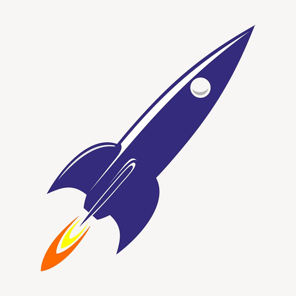 Launching rocket clipart, illustration vector. Free public domain CC0 image.