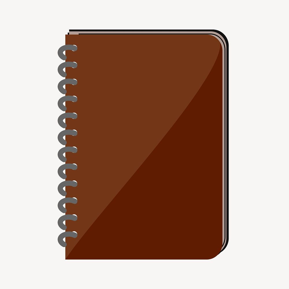 Notebook, stationery clipart, illustration vector. Free public domain CC0 image.