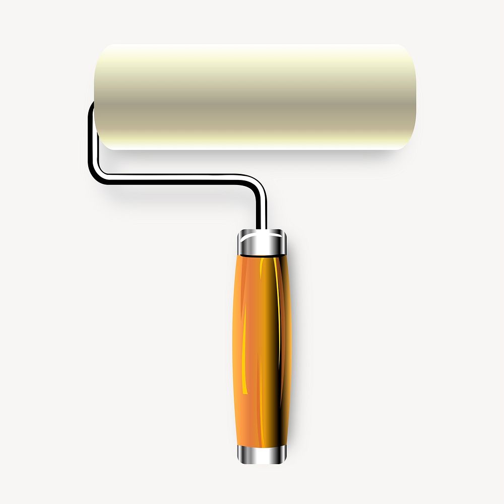 Paint roller clipart, illustration. Free public domain CC0 image.