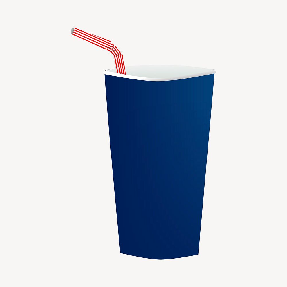 Soda cup clipart, illustration. Free public domain CC0 image.