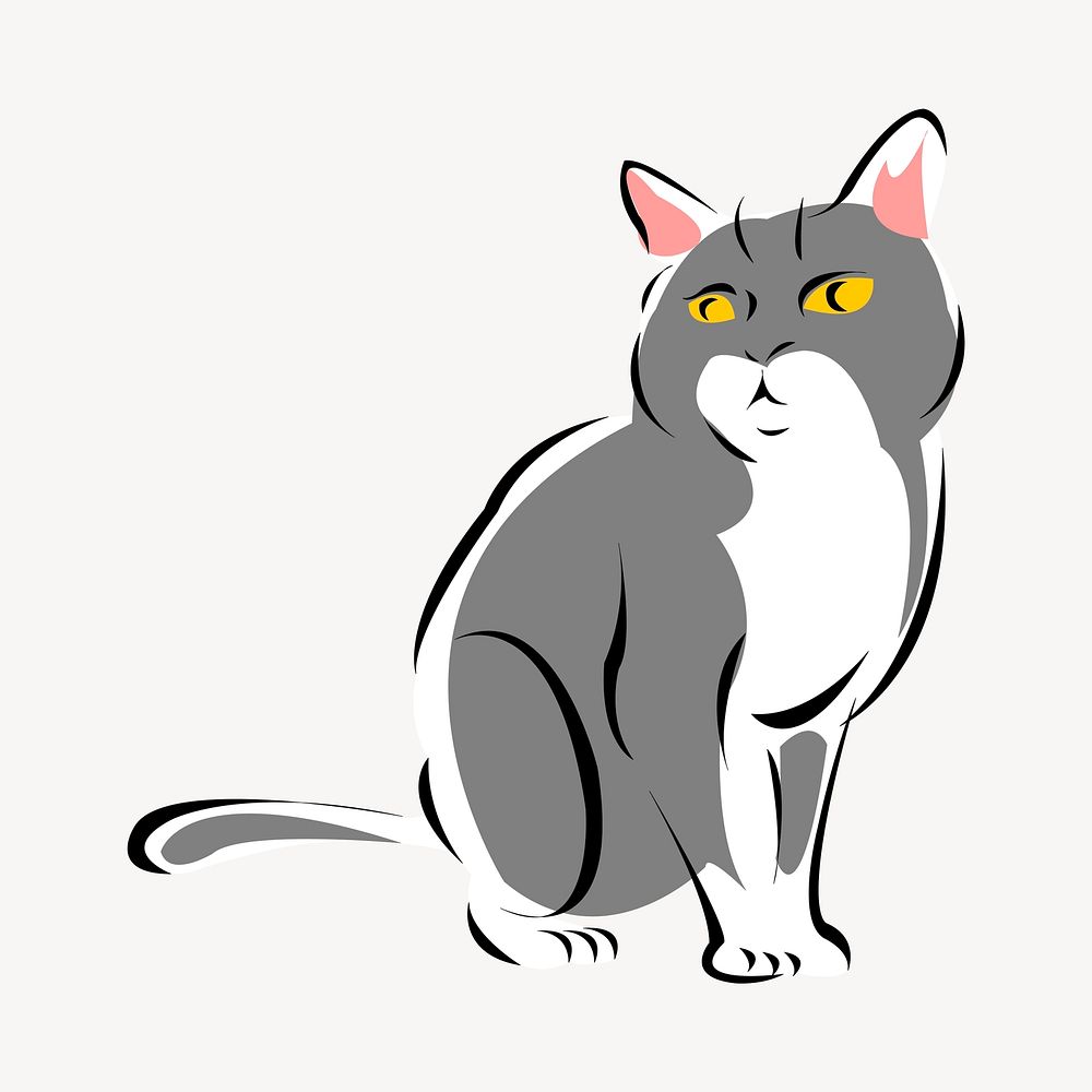 Cat, pet clipart, illustration vector. Free public domain CC0 image.