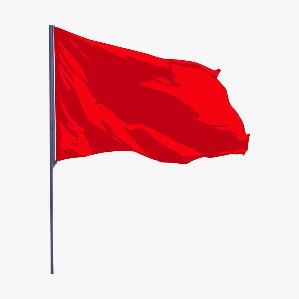 Red flag clipart, illustration. Free public domain CC0 image.