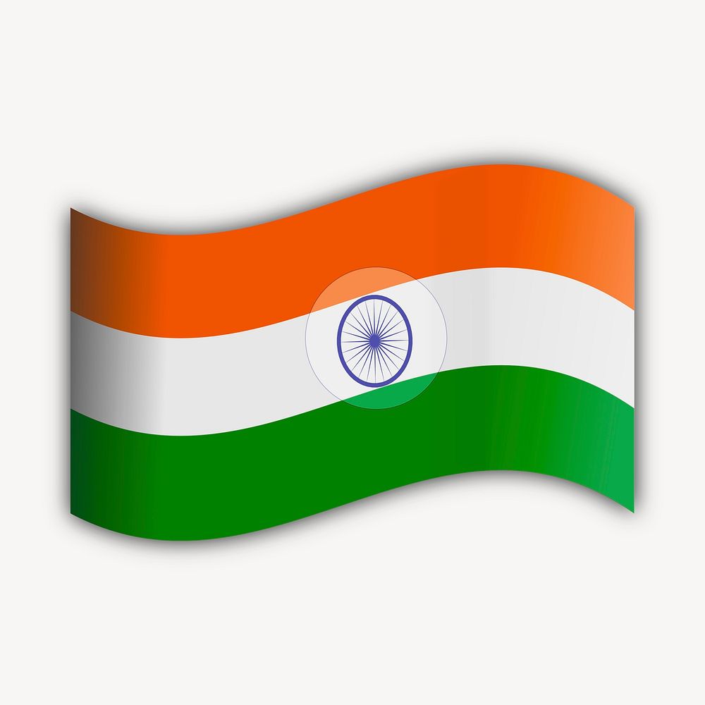 Indian flag clipart, illustration vector. Free public domain CC0 image.