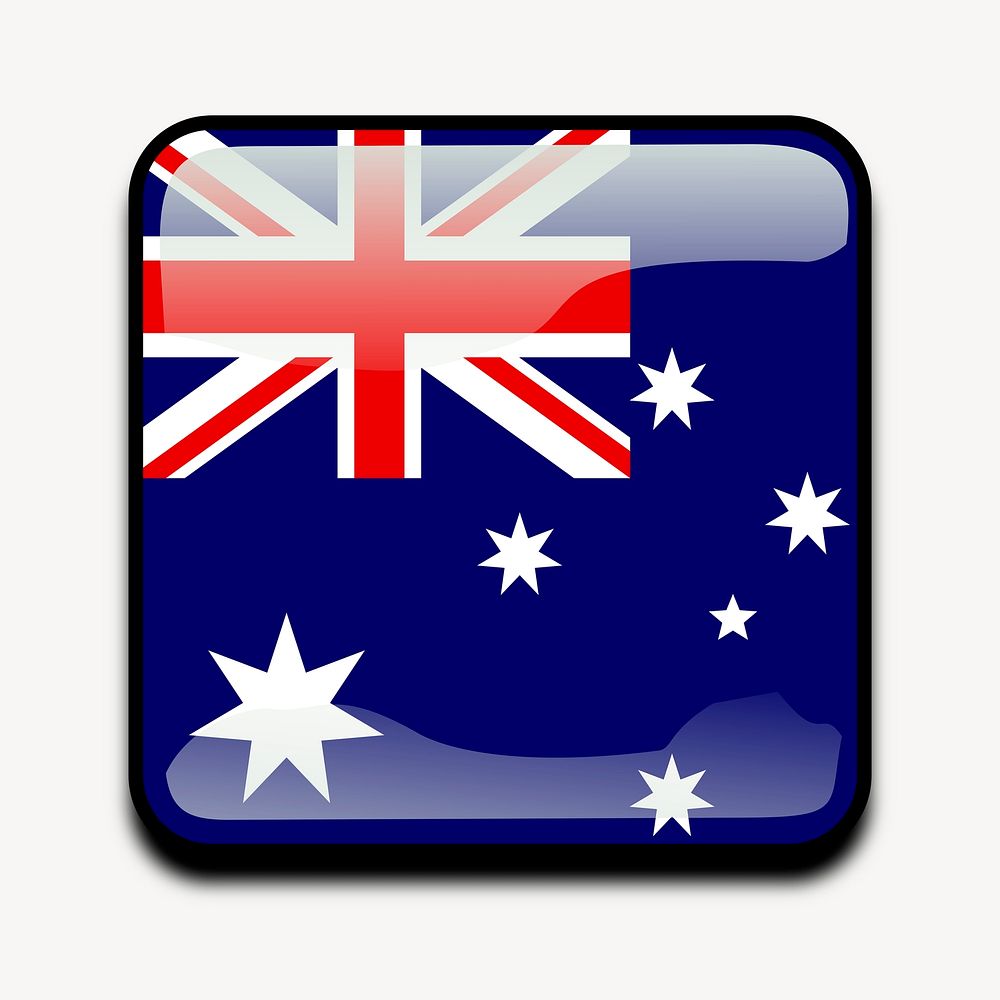 Australian flag icon clipart, illustration psd. Free public domain CC0 image.