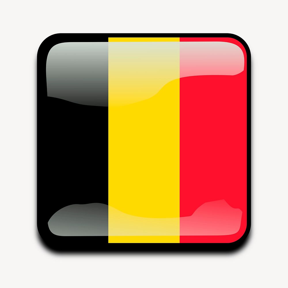 Belgian flag icon clipart, illustration. Free public domain CC0 image.