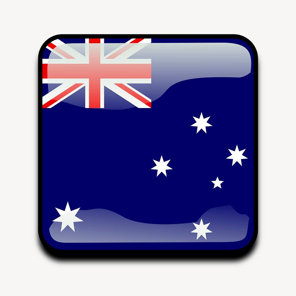 Australian flag icon clipart, illustration vector. Free public domain CC0 image.