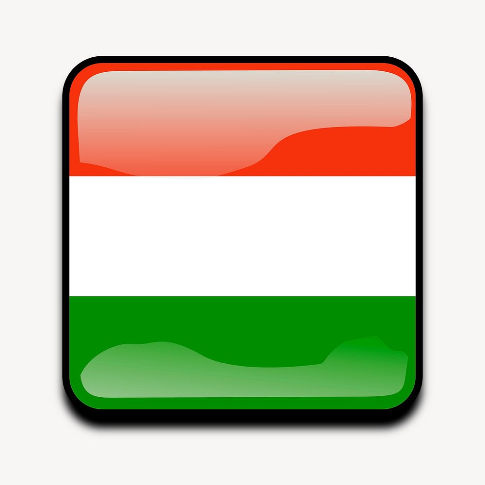 Hungarian flag icon clipart, illustration. Free public domain CC0 image.