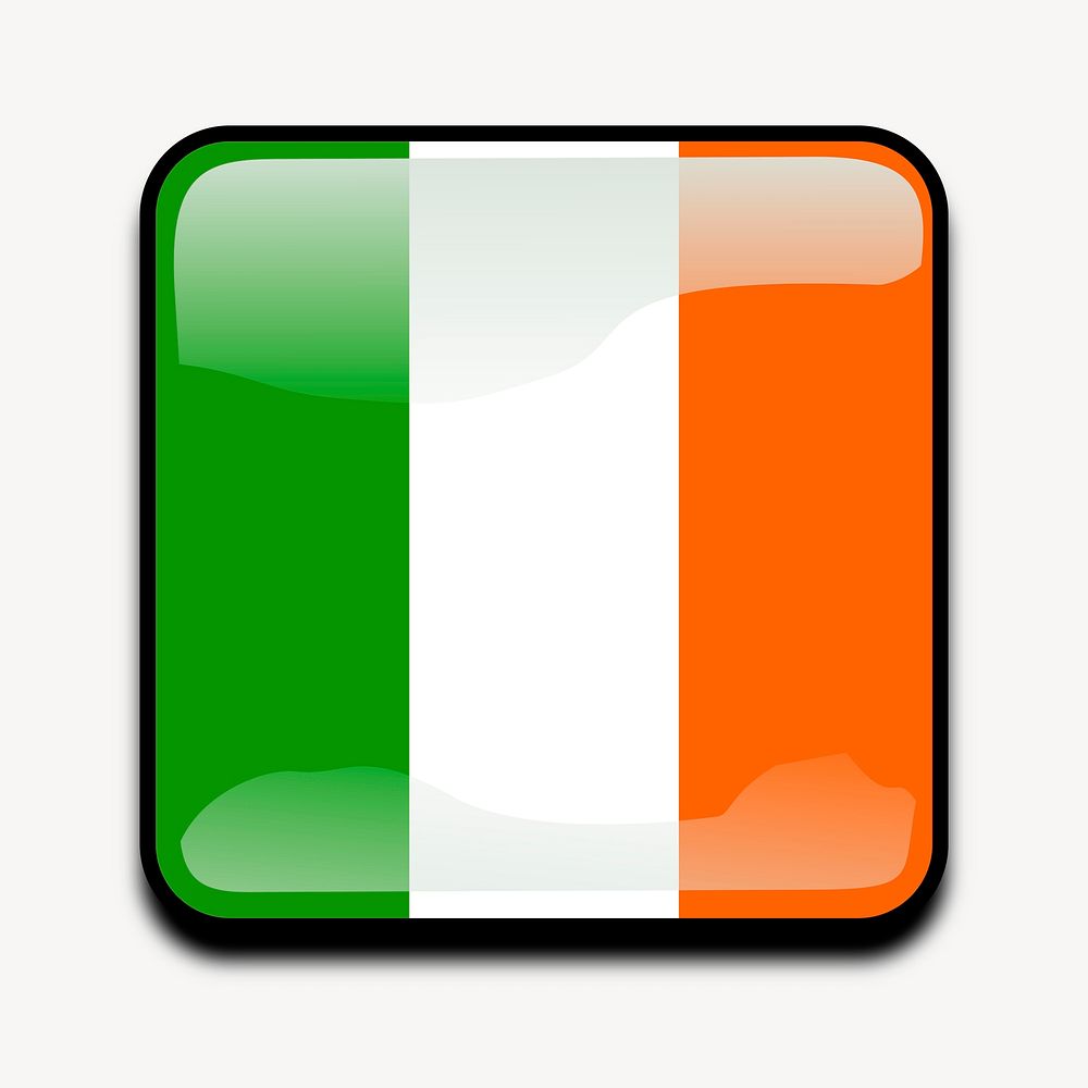 Irish flag icon clipart, illustration vector. Free public domain CC0 image.