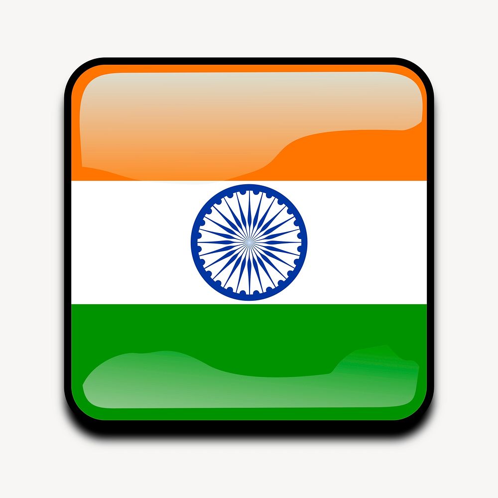Indian flag icon clipart, illustration vector. Free public domain CC0 image.