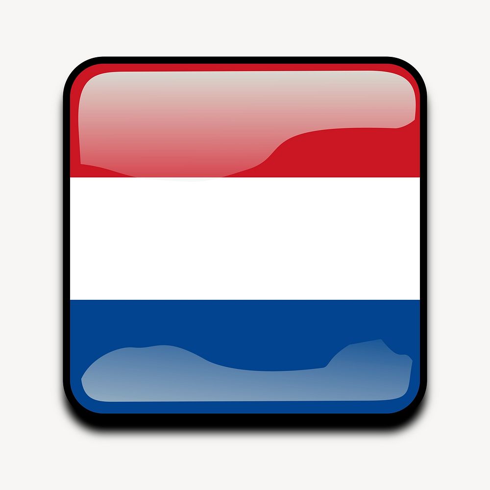 Netherlands flag icon clipart, illustration psd. Free public domain CC0 image.