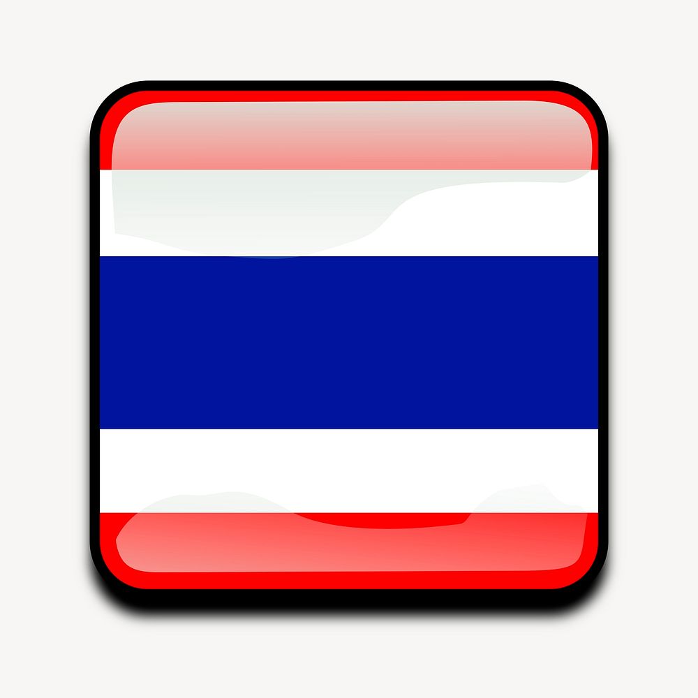 Thai flag icon clipart, illustration psd. Free public domain CC0 image.