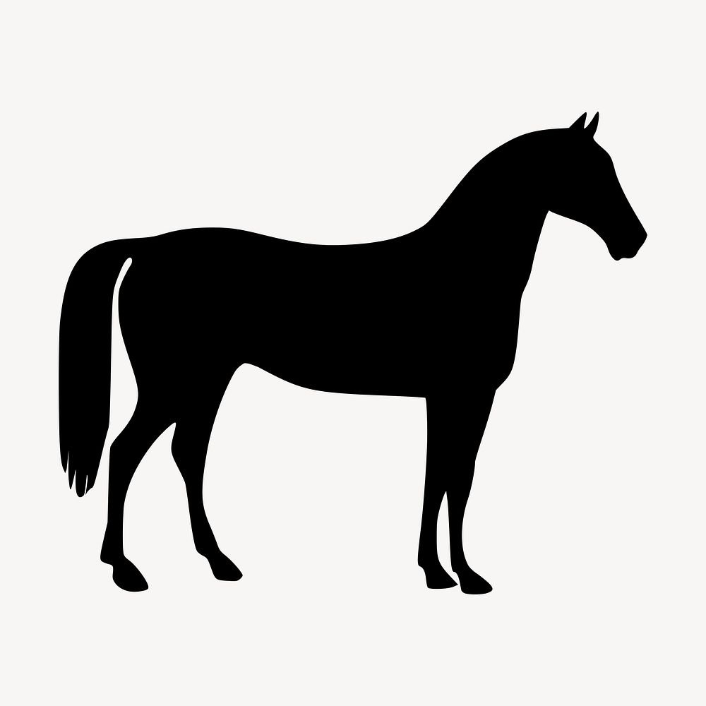 Horse silhouette drawing, vintage illustration. Free public domain CC0 image.