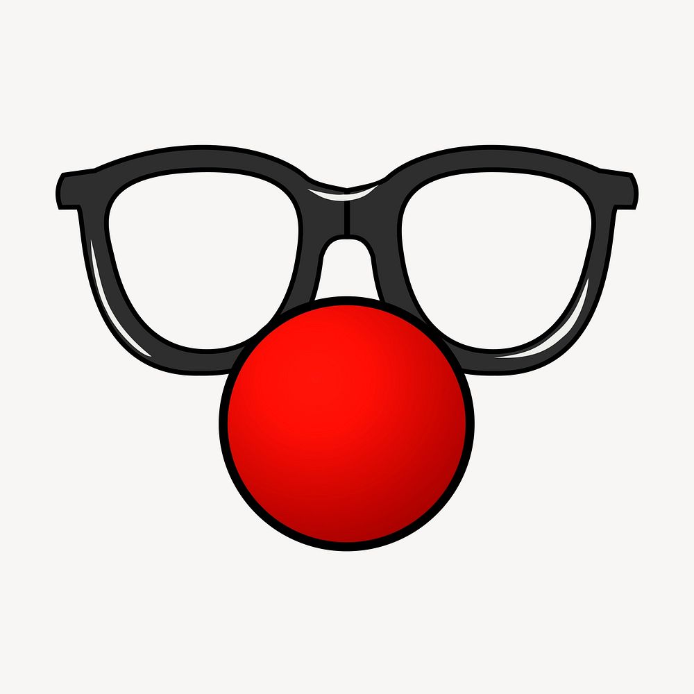 Joke glasses clipart, illustration vector. Free public domain CC0 image.