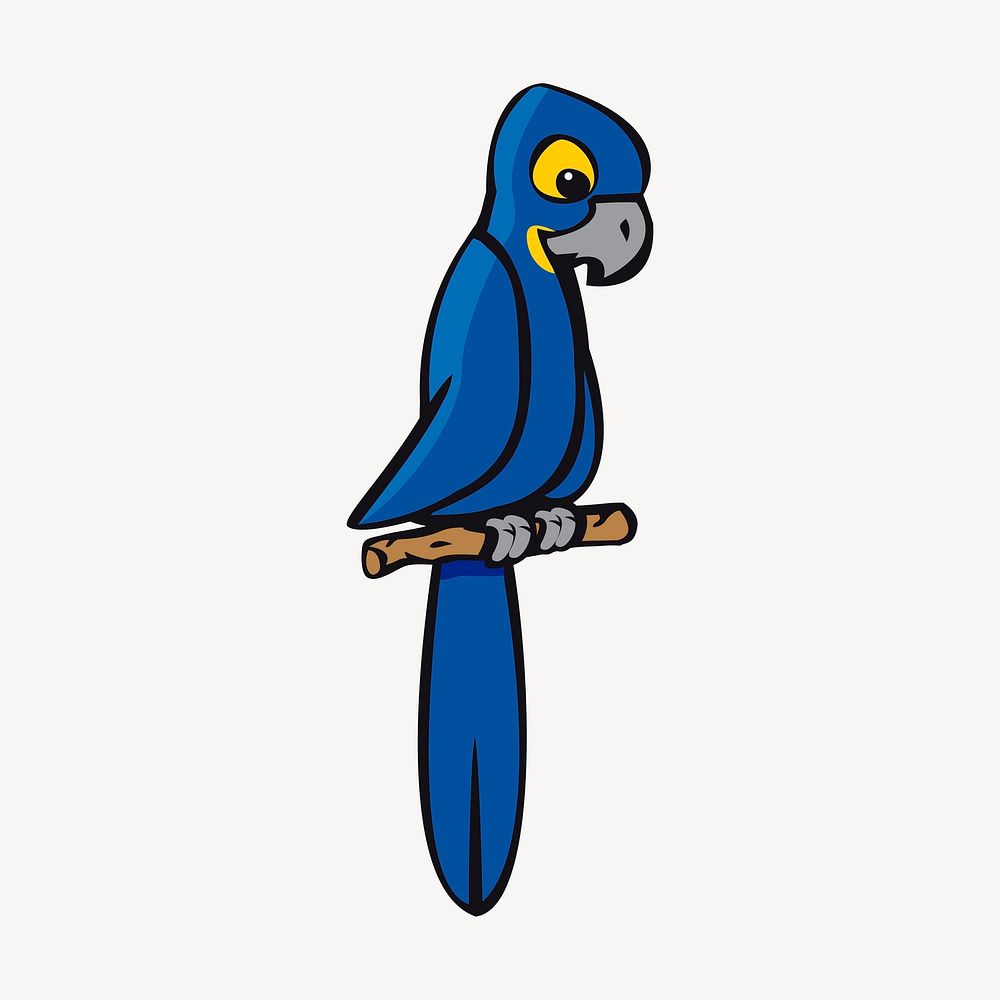 Parrot cartoon clipart, illustration. Free public domain CC0 image.