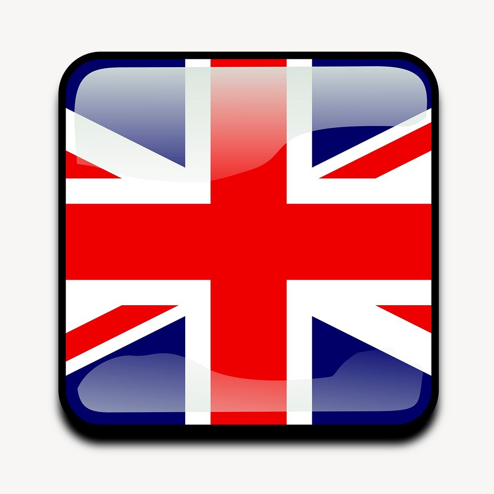 UK flag icon clipart, illustration. Free public domain CC0 image.