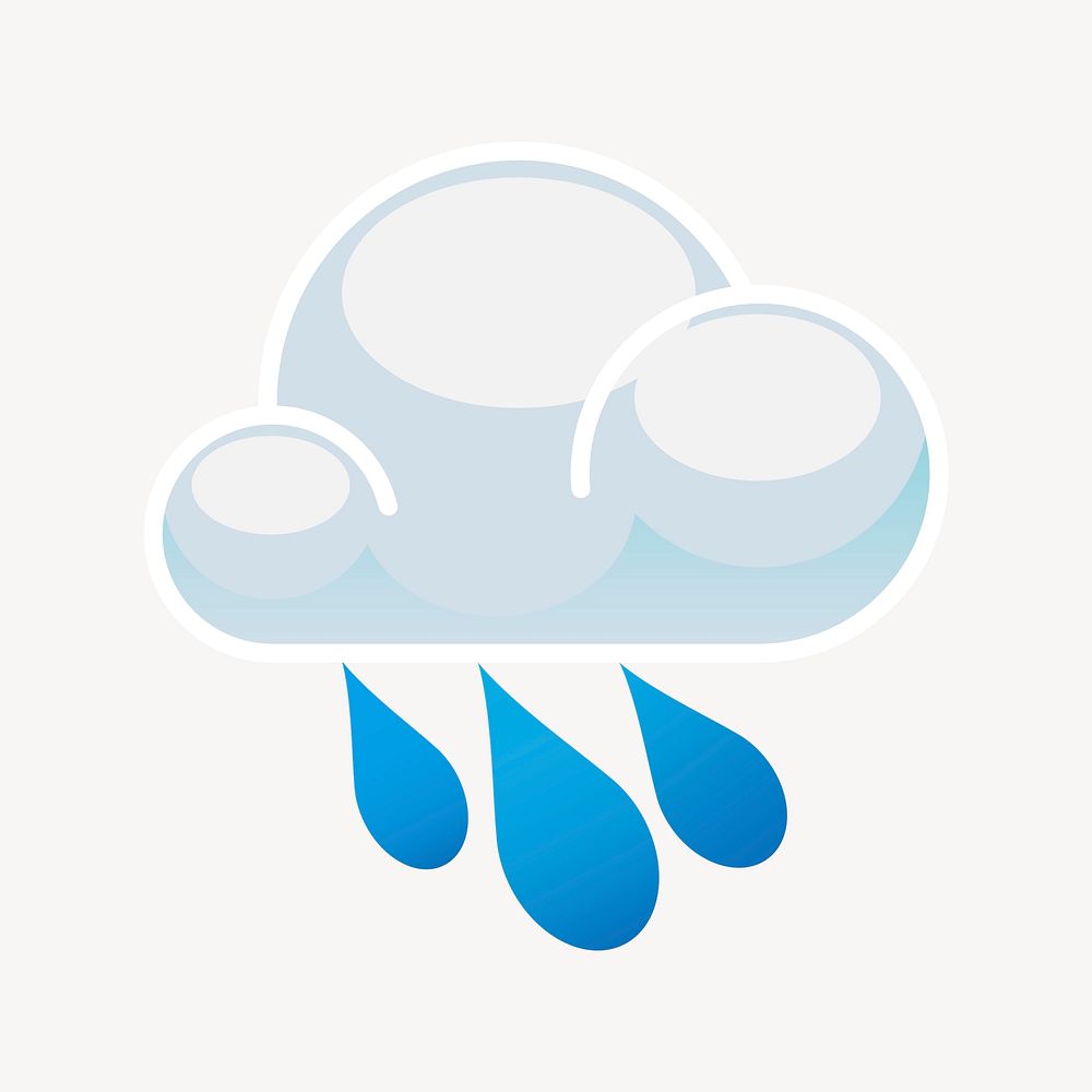 Raining cloud clipart, illustration vector. Free public domain CC0 image.