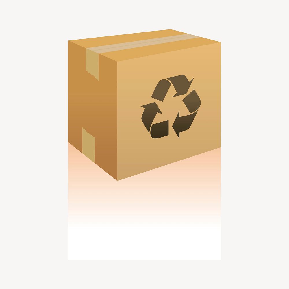 Recycle box clipart, illustration vector. Free public domain CC0 image.