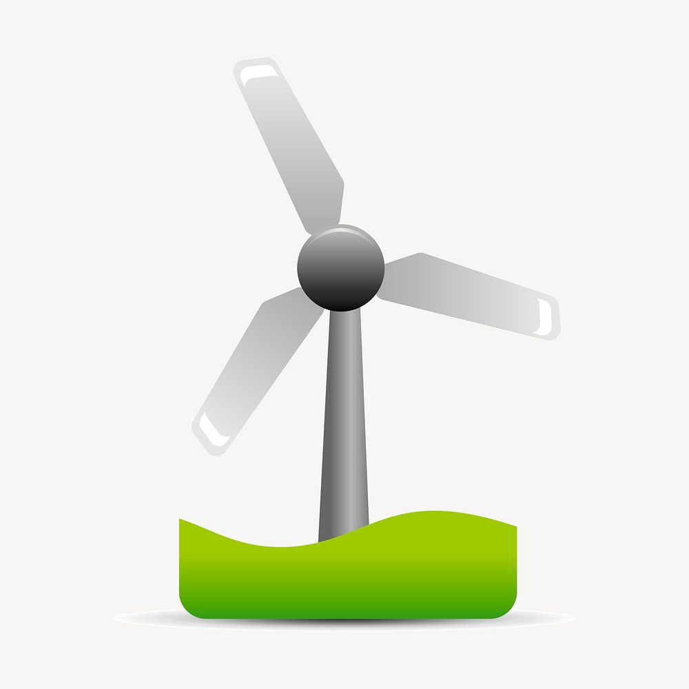 Wind turbine clipart, illustration vector. Free public domain CC0 image.