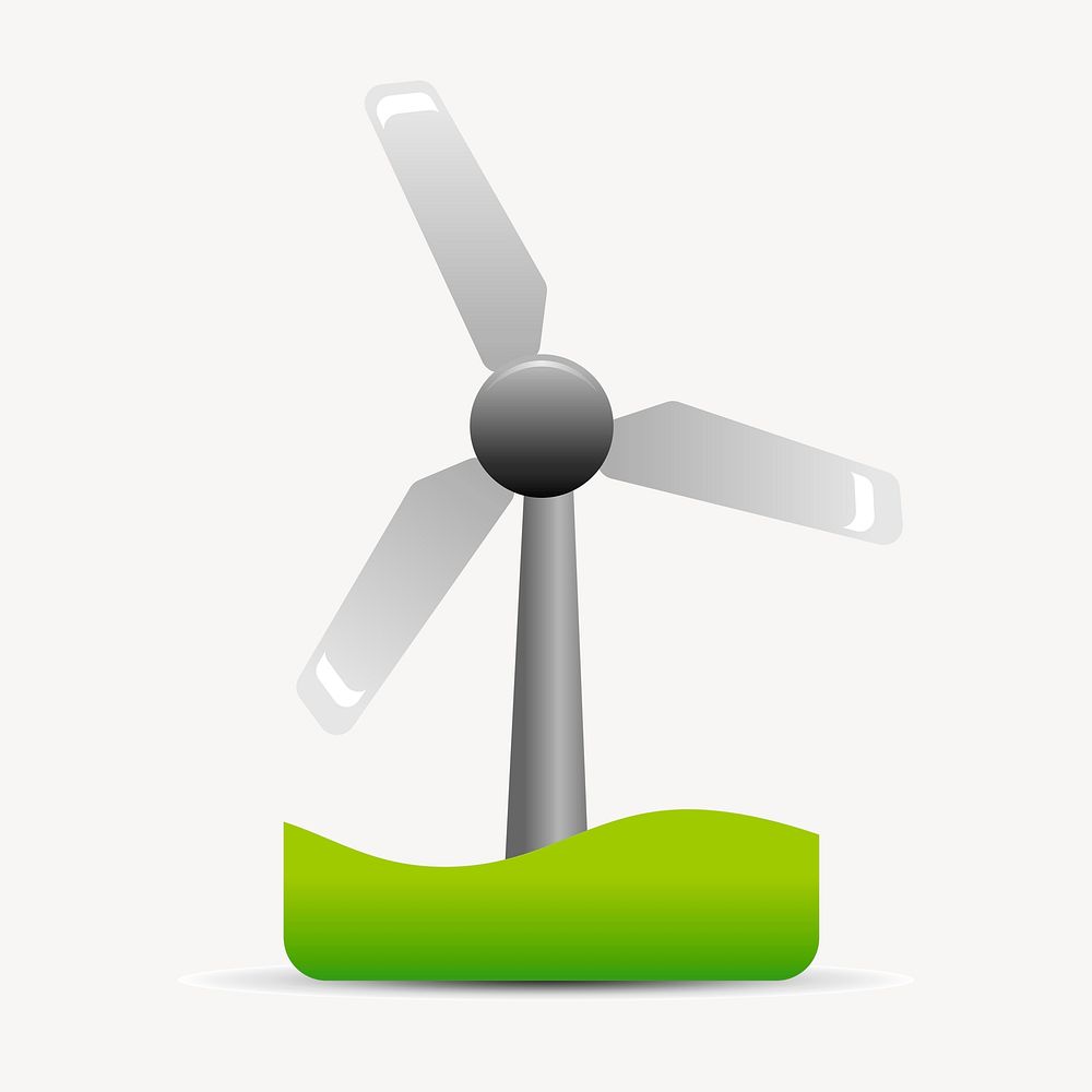 Wind turbine clipart, illustration psd. Free public domain CC0 image.