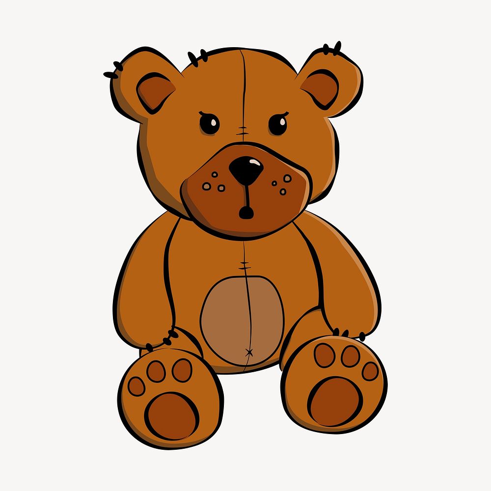Teddy bear clipart, illustration psd. Free public domain CC0 image.