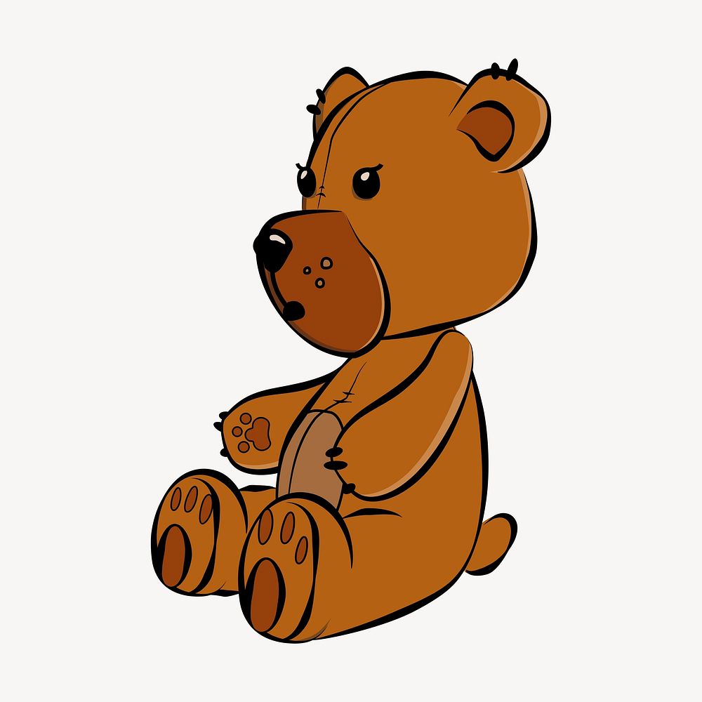 Teddy bear clipart, illustration psd. Free public domain CC0 image.