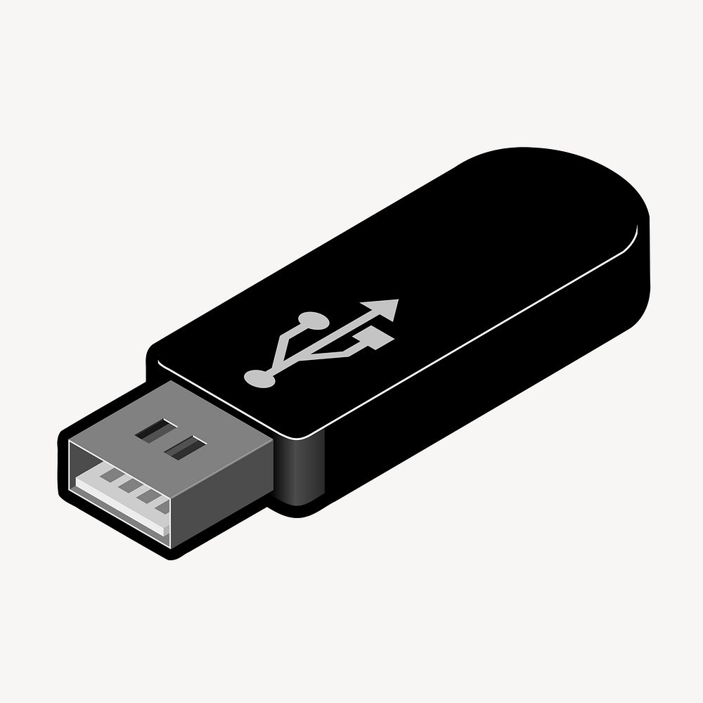 USB stick clipart, illustration psd. Free public domain CC0 image.