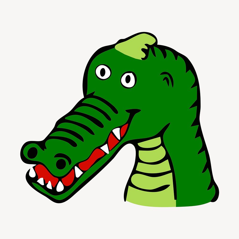 Crocodile cartoon clipart, illustration psd. Free public domain CC0 image.