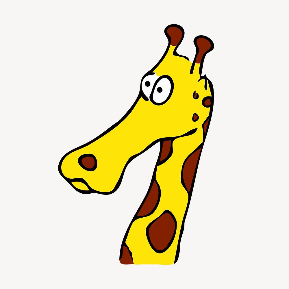 Giraffe cartoon clipart, illustration. Free public domain CC0 image.