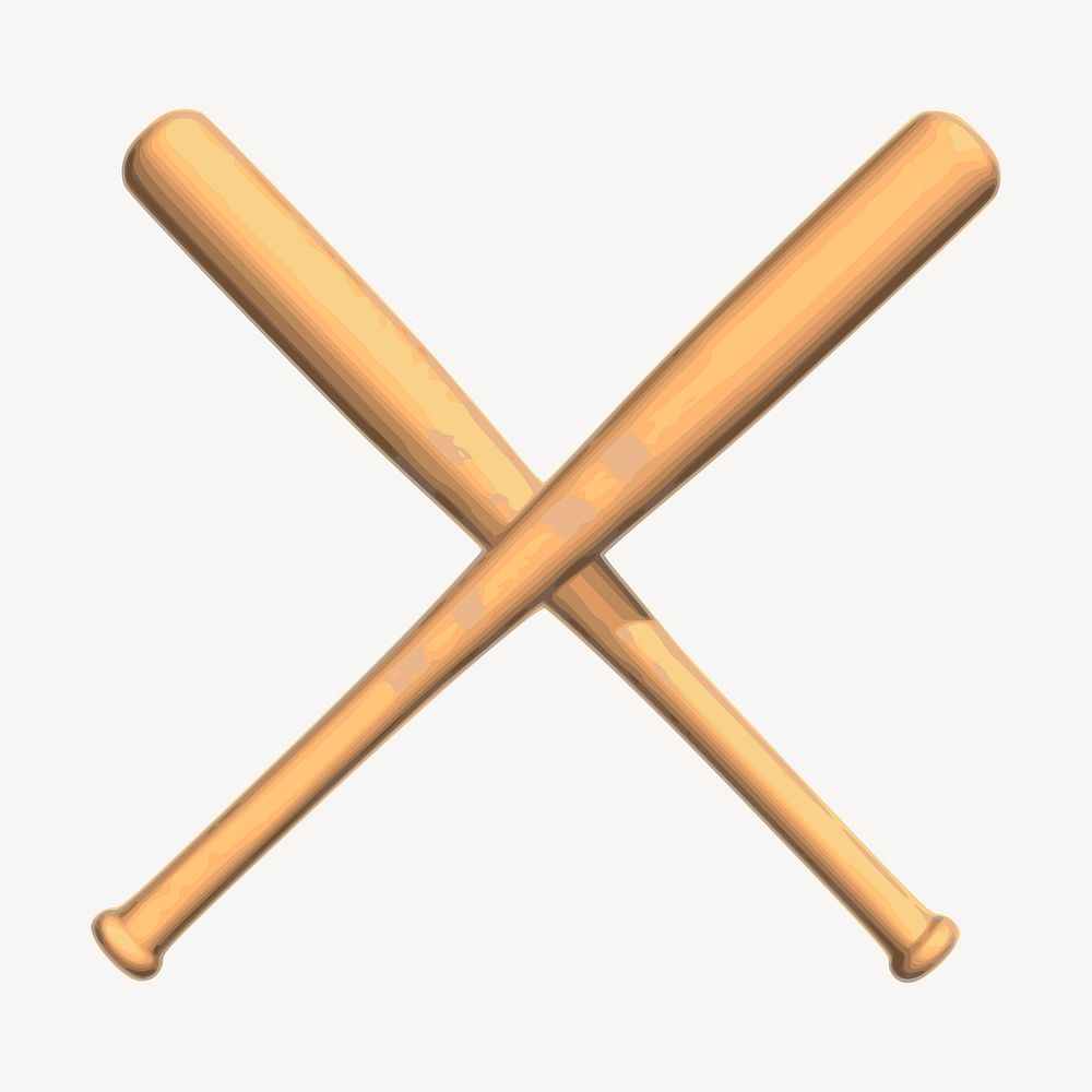 Baseball bat clipart, illustration. Free public domain CC0 image.