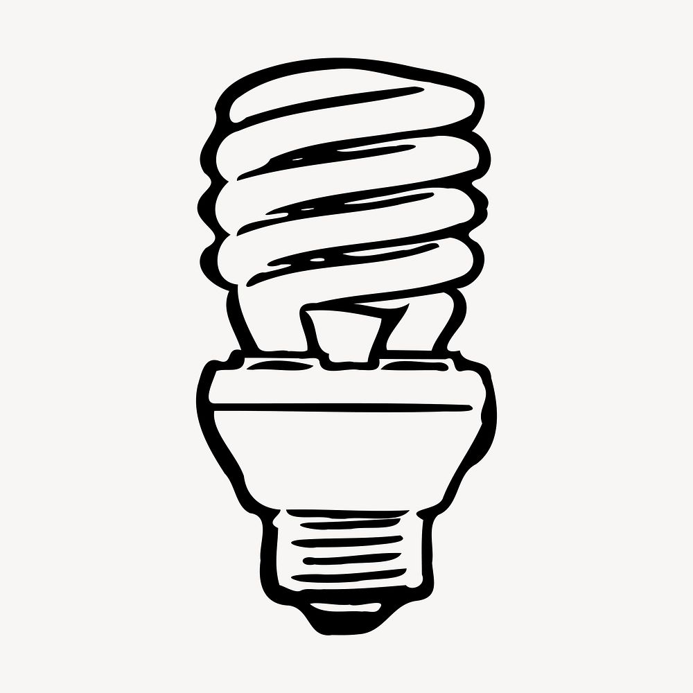 Light bulb drawing, vintage illustration vector. Free public domain CC0 image.