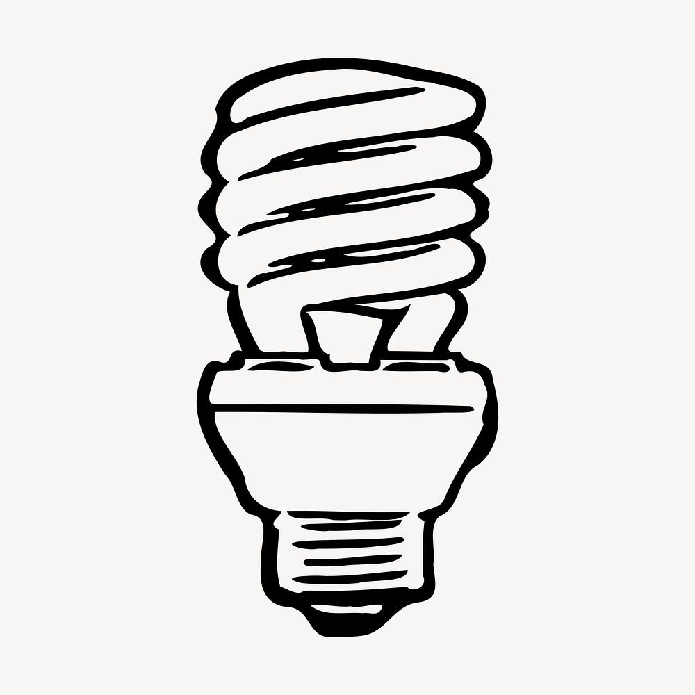 Light bulb drawing, vintage illustration. Free public domain CC0 image.