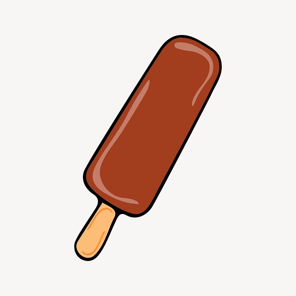 Chocolate ice-cream stick clipart, illustration vector. Free public domain CC0 image.