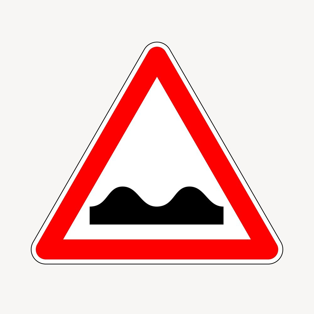 Bumpy road sign clipart, illustration vector. Free public domain CC0 image.