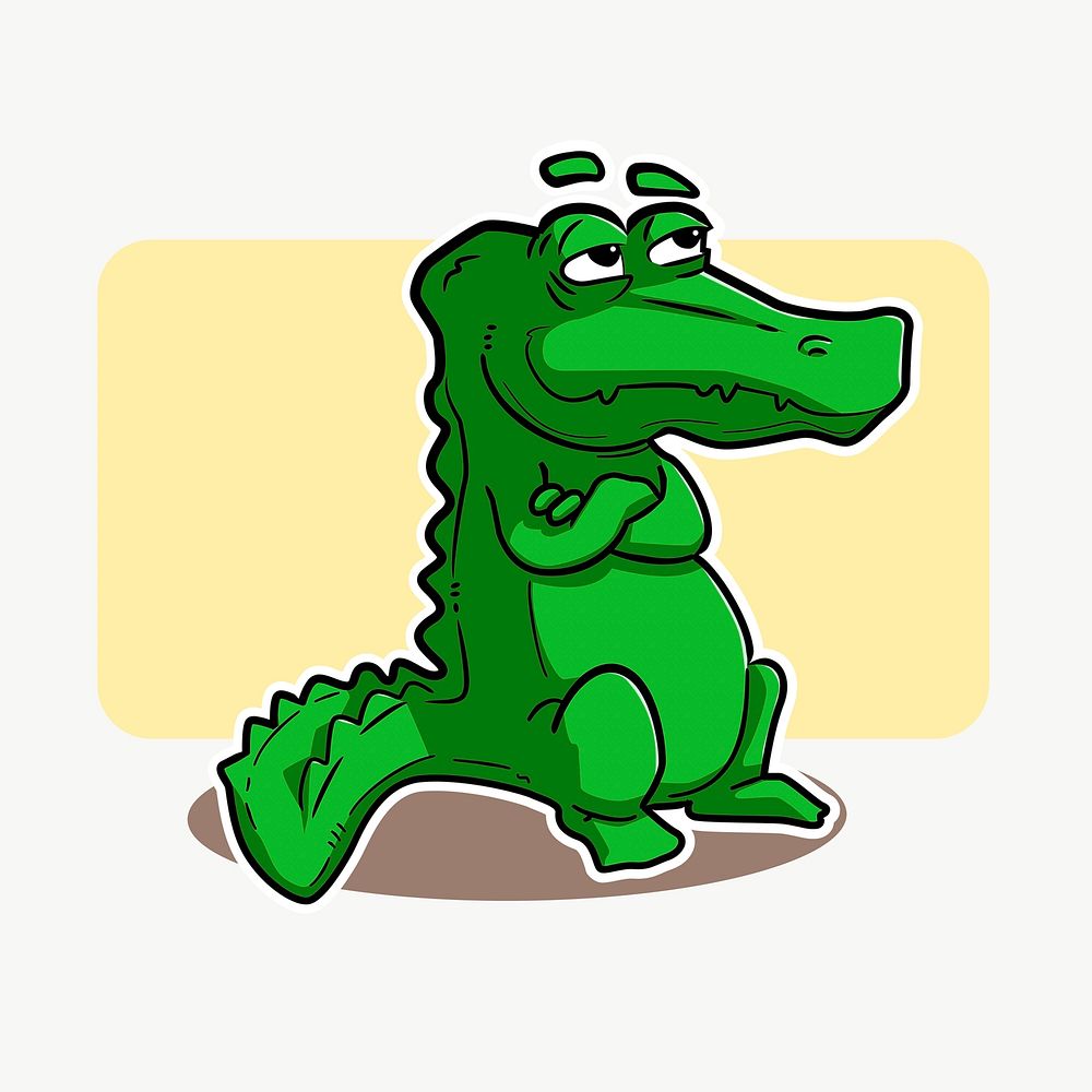 Crocodile cartoon clipart, illustration vector. Free public domain CC0 image.