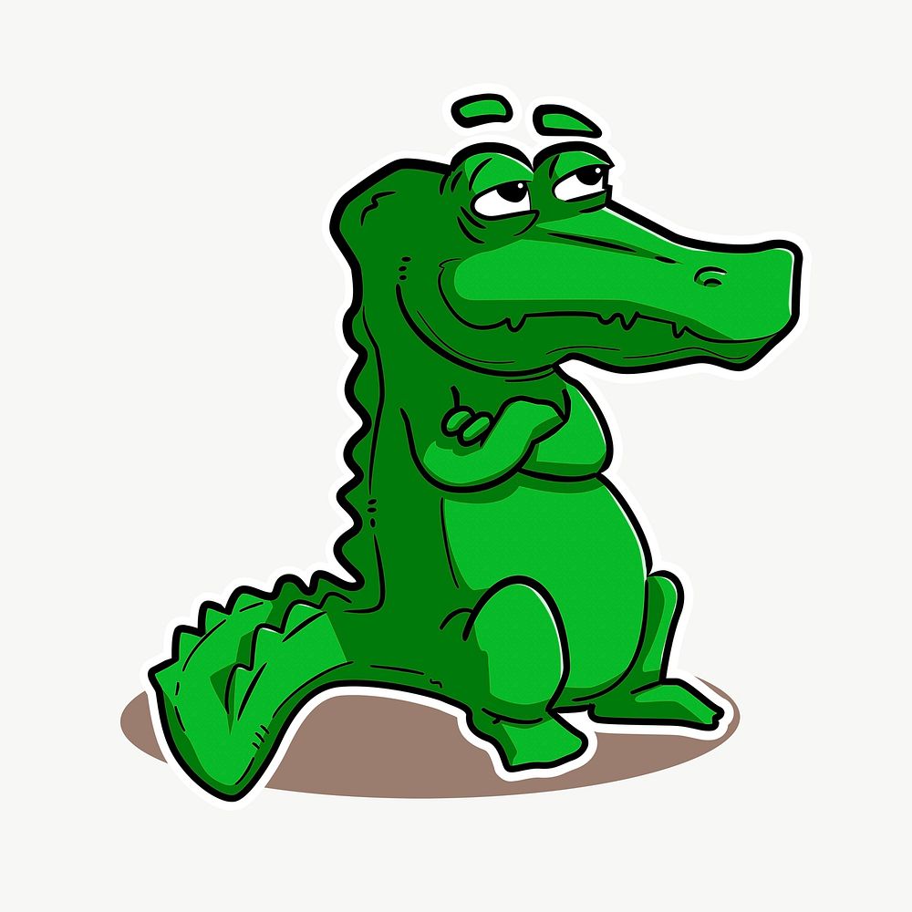 Crocodile cartoon clipart, illustration vector. Free public domain CC0 image.