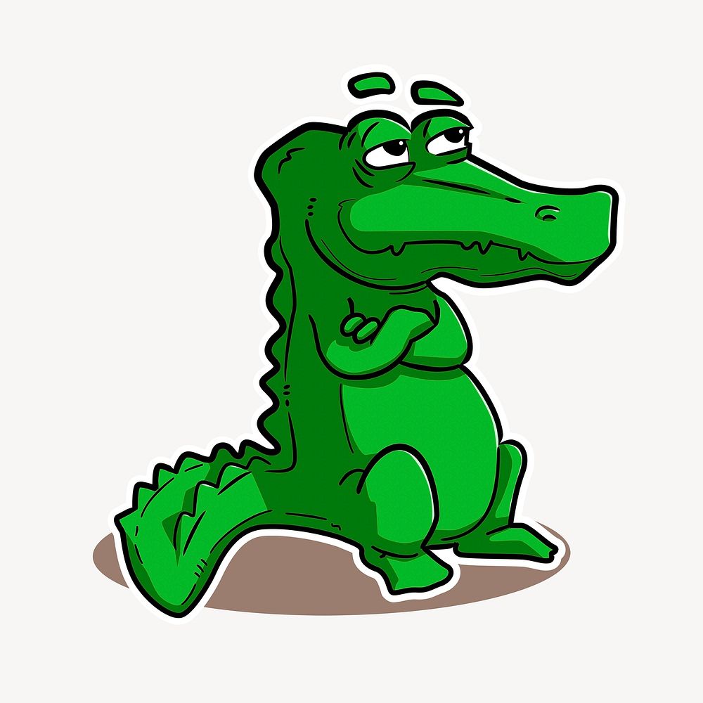 Crocodile cartoon clipart, illustration. Free public domain CC0 image.
