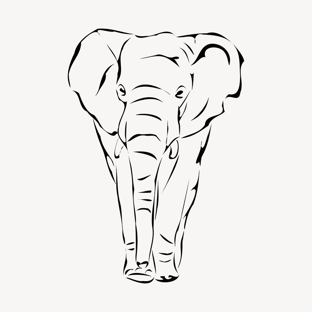 Elephant, animal clipart, illustration. Free public domain CC0 image.