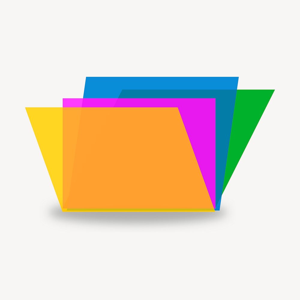 Colorful folder clipart, illustration psd. Free public domain CC0 image.