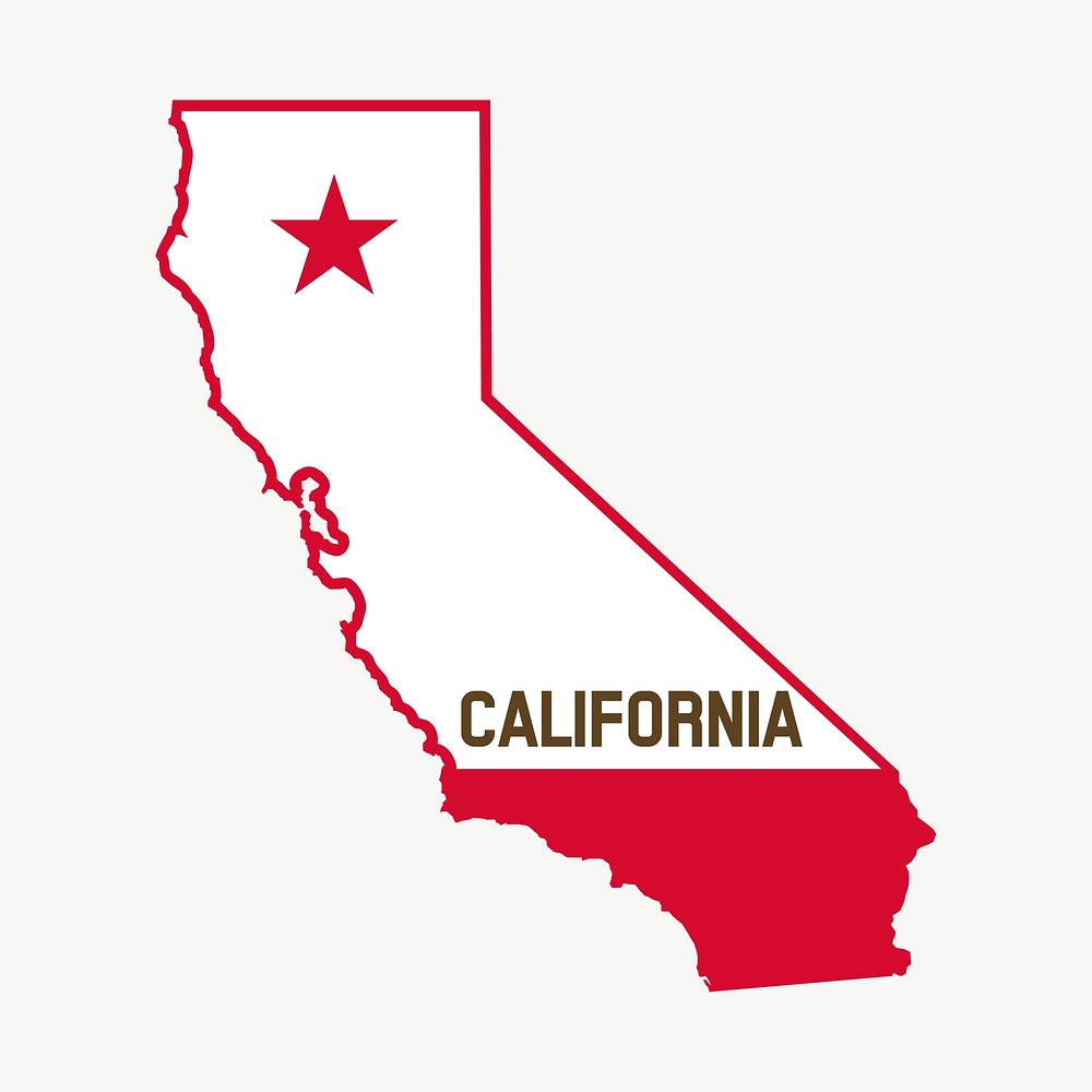 California map clipart, illustration vector. Free public domain CC0 image.