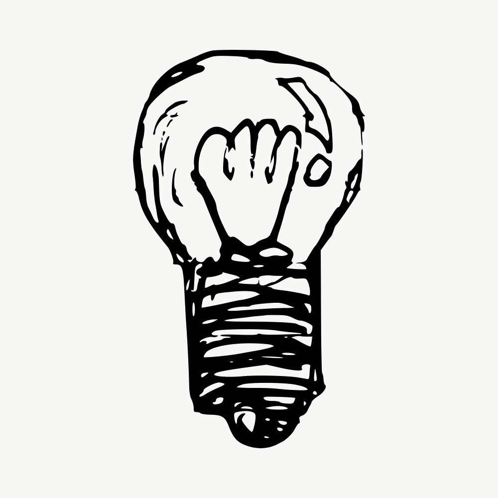 Light bulb doodle drawing, illustration vector. Free public domain CC0 image.