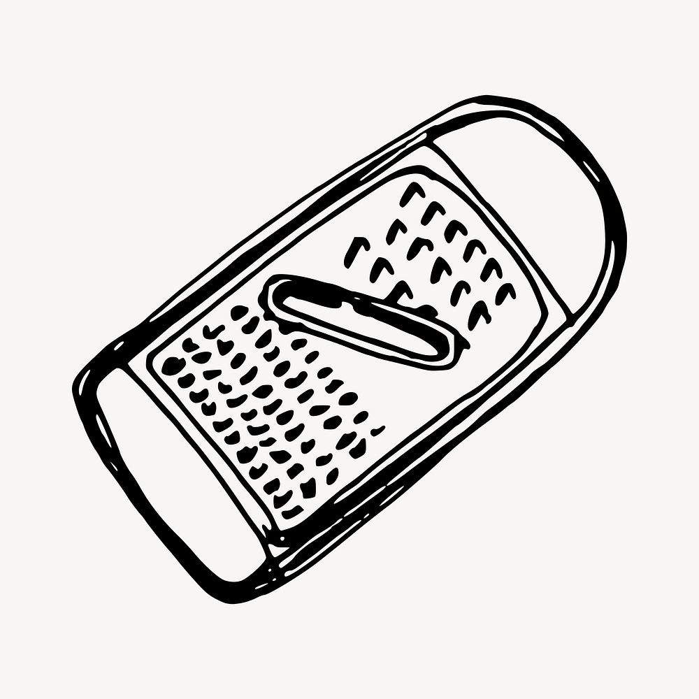 Grater, kitchenware drawing, illustration psd. Free public domain CC0 image.