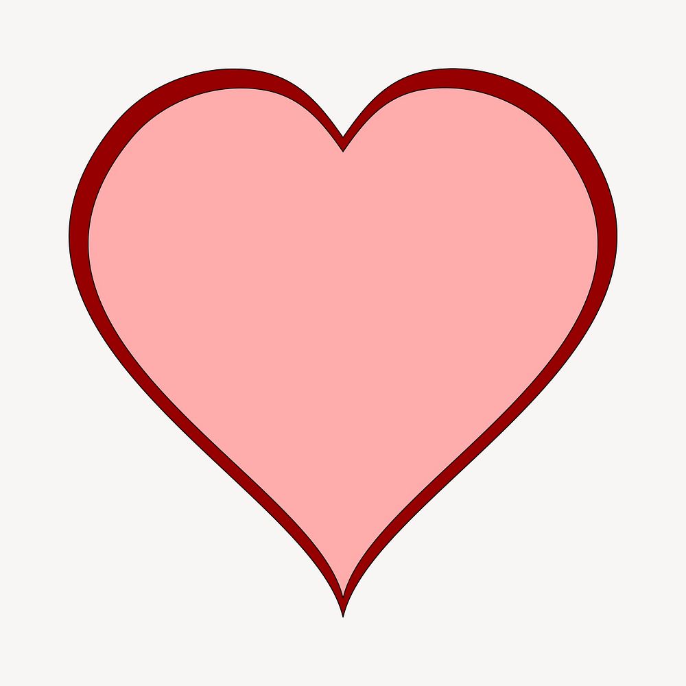 Pink heart clipart, illustration psd. Free public domain CC0 image.