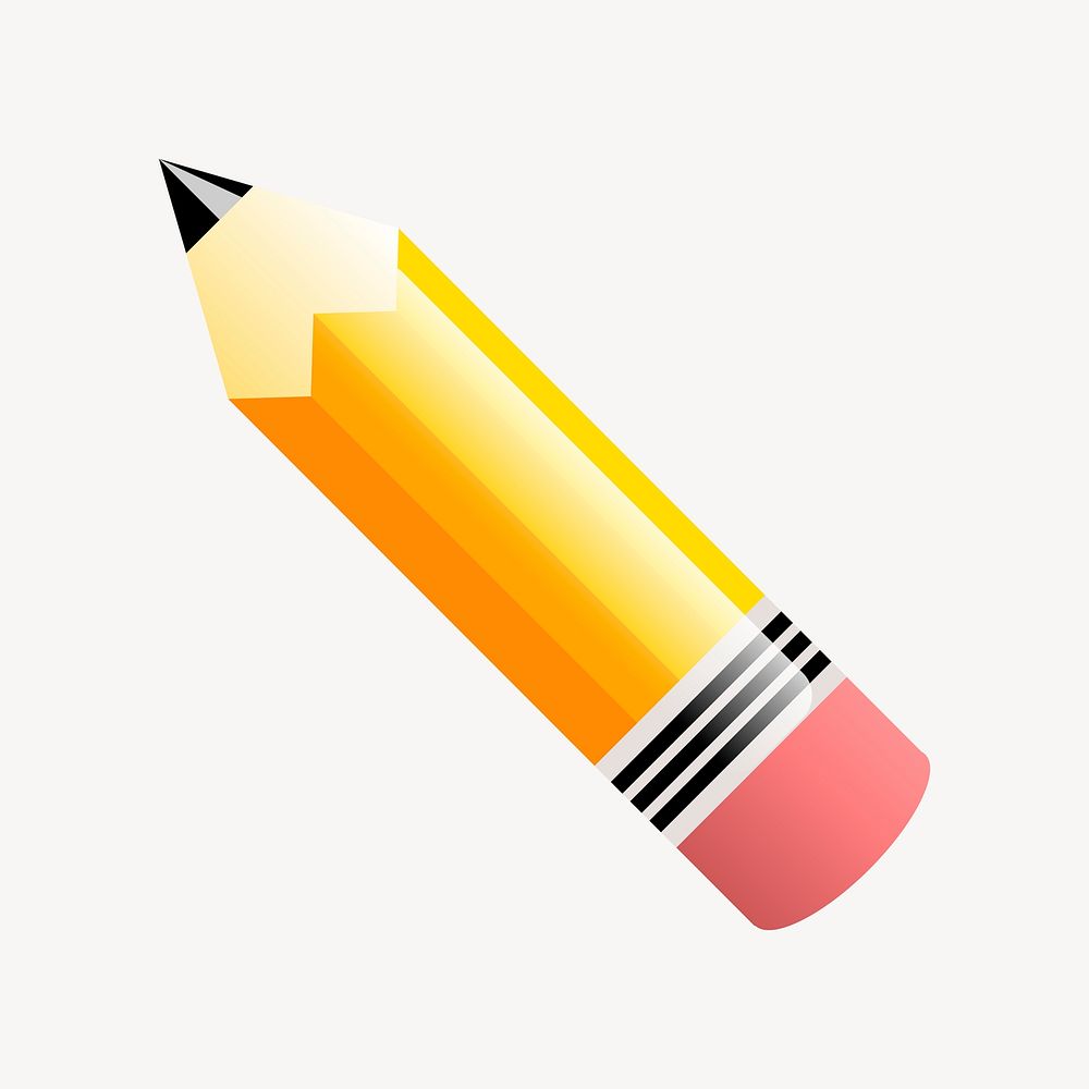 Pencil, stationery clipart, illustration vector. Free public domain CC0 image.