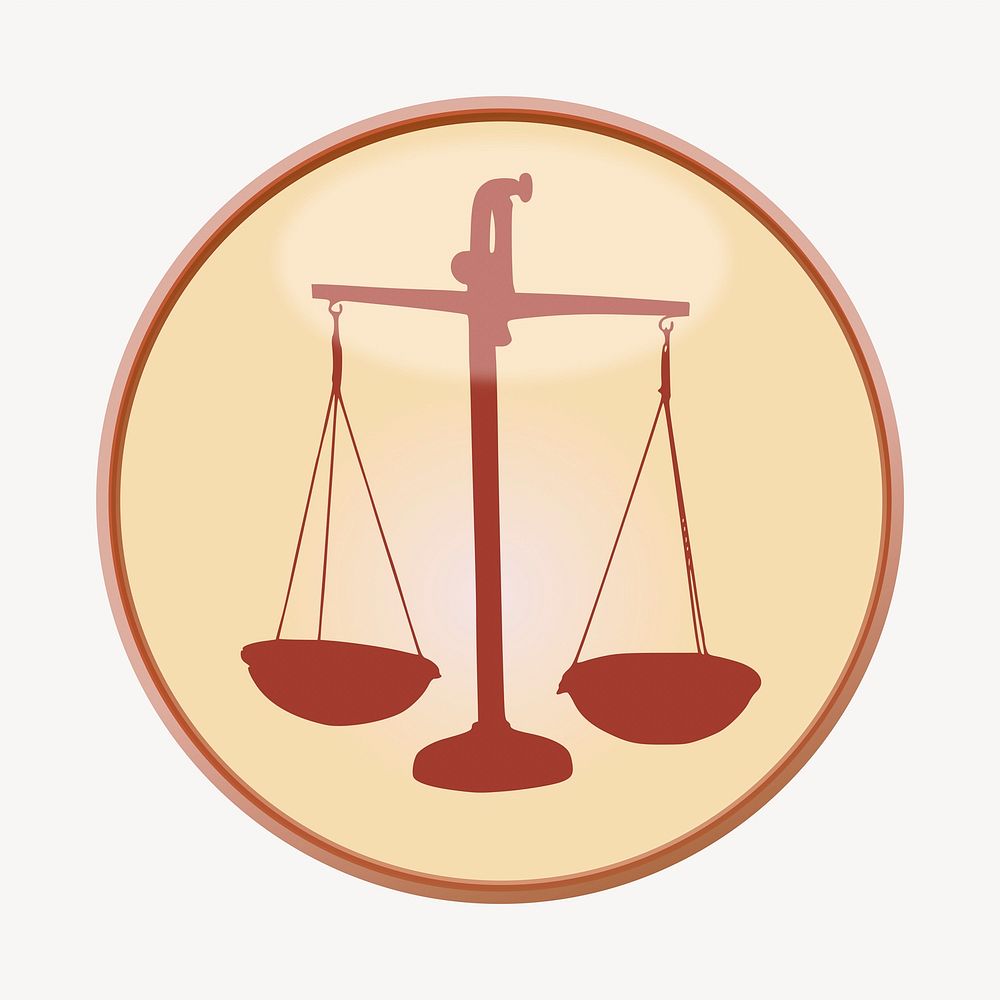 Scales of Justice clipart, illustration. Free public domain CC0 image.